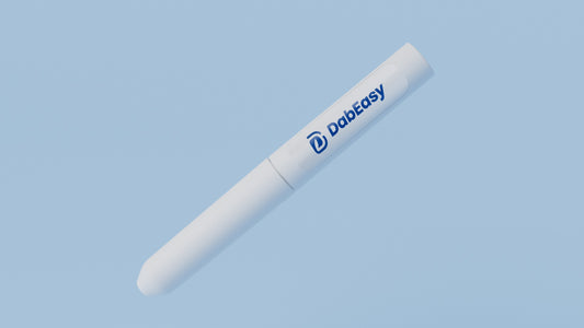 DabEasy white dispenser with cap fitted and blue brand logo
