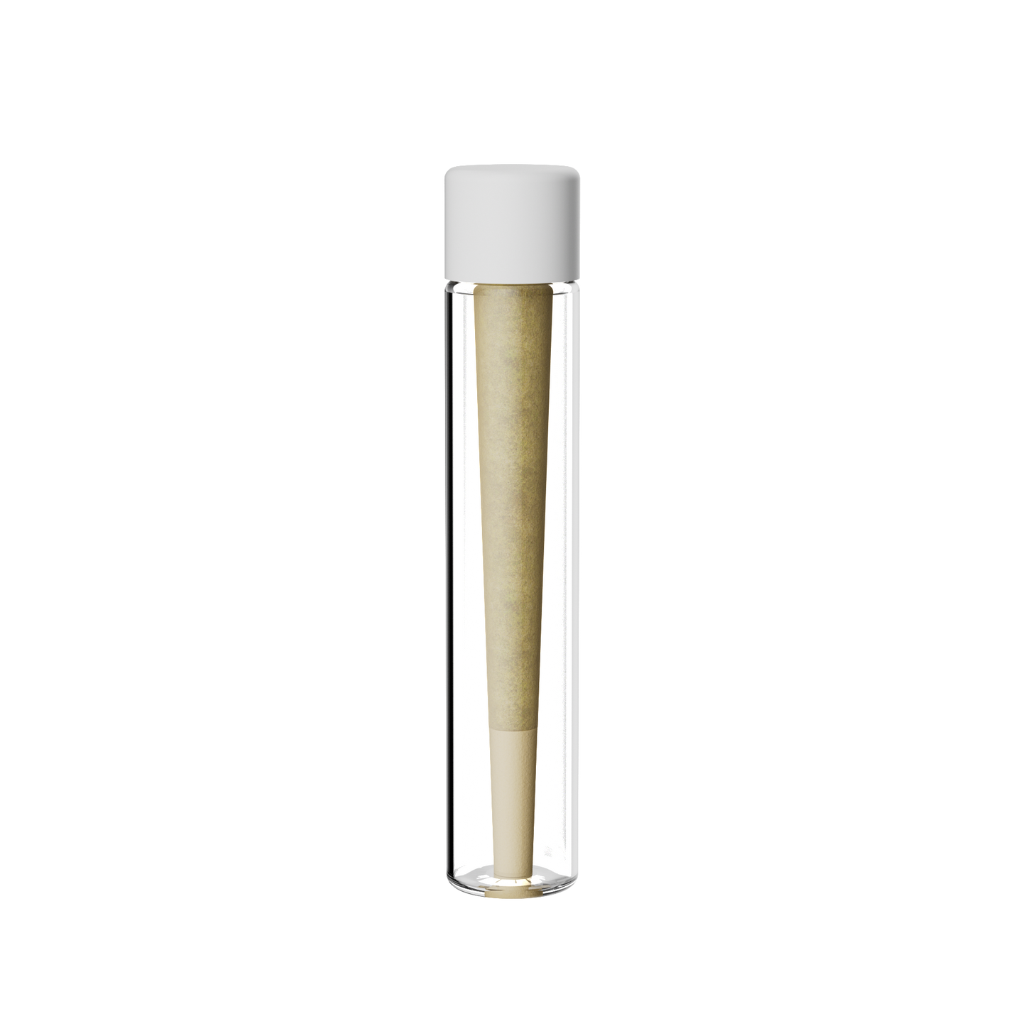 CR glass tube with biodegradable paper label and twist-off cap