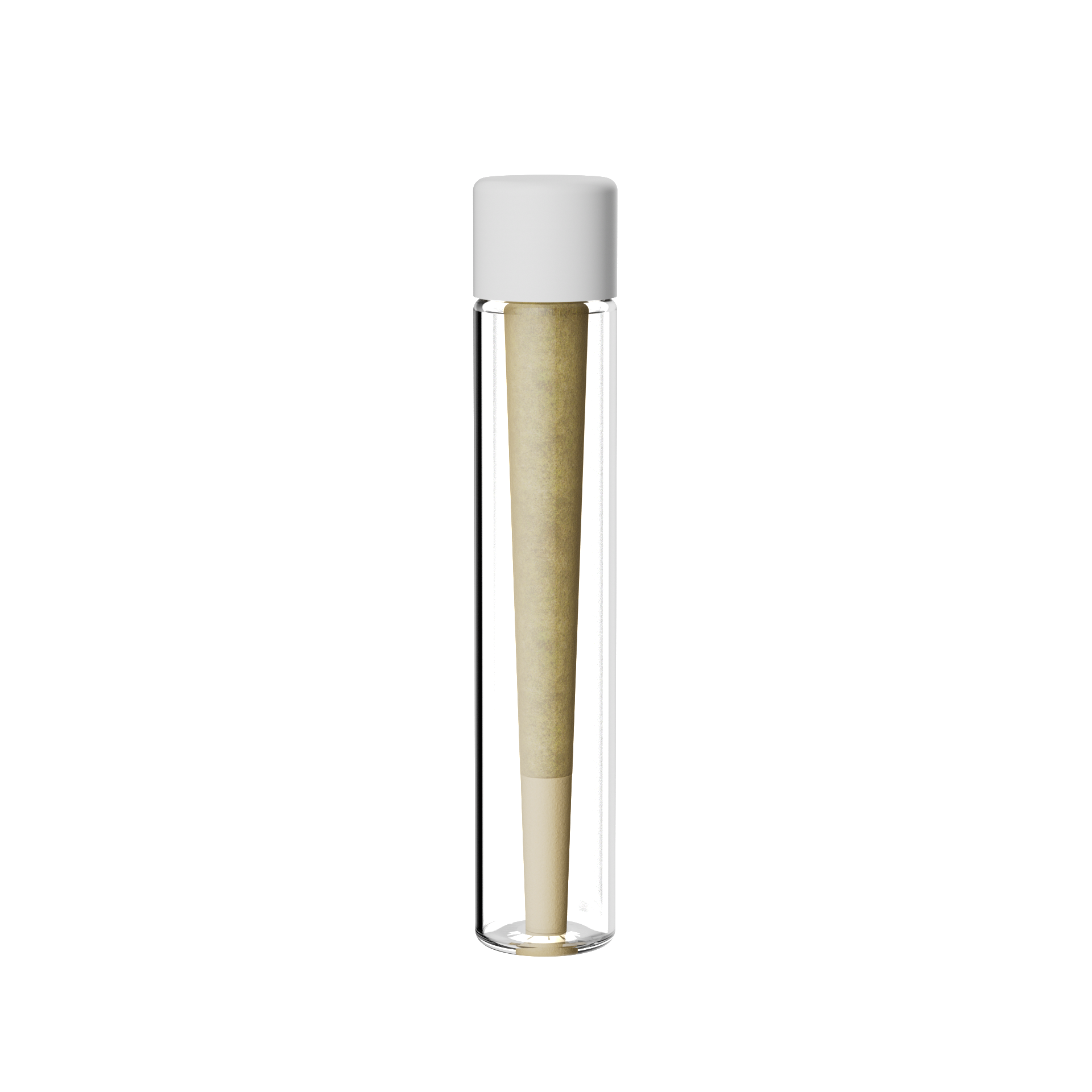 CR glass tube with biodegradable paper label and twist-off cap