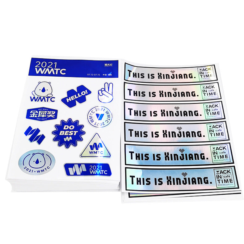 Eye-catching holographic sticker sample showcasing premium print quality
