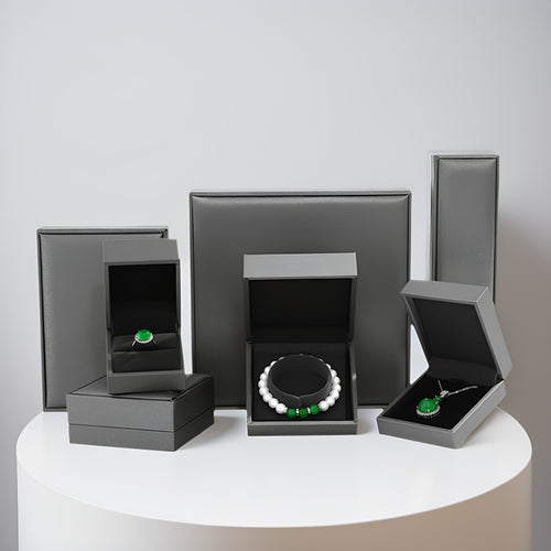 Brushed PU leather flip box for premium bracelet or necklace packaging