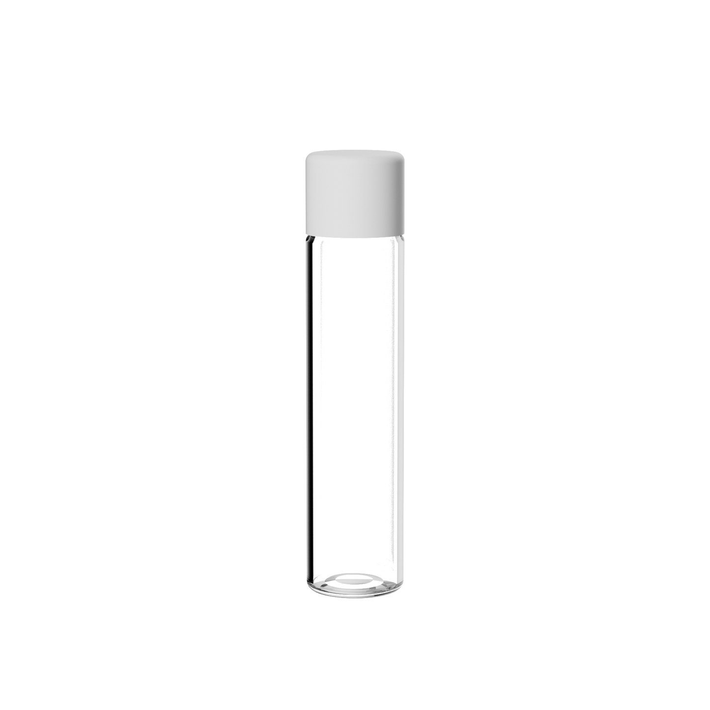 Reusable child-safe glass tube with client logo and QR code