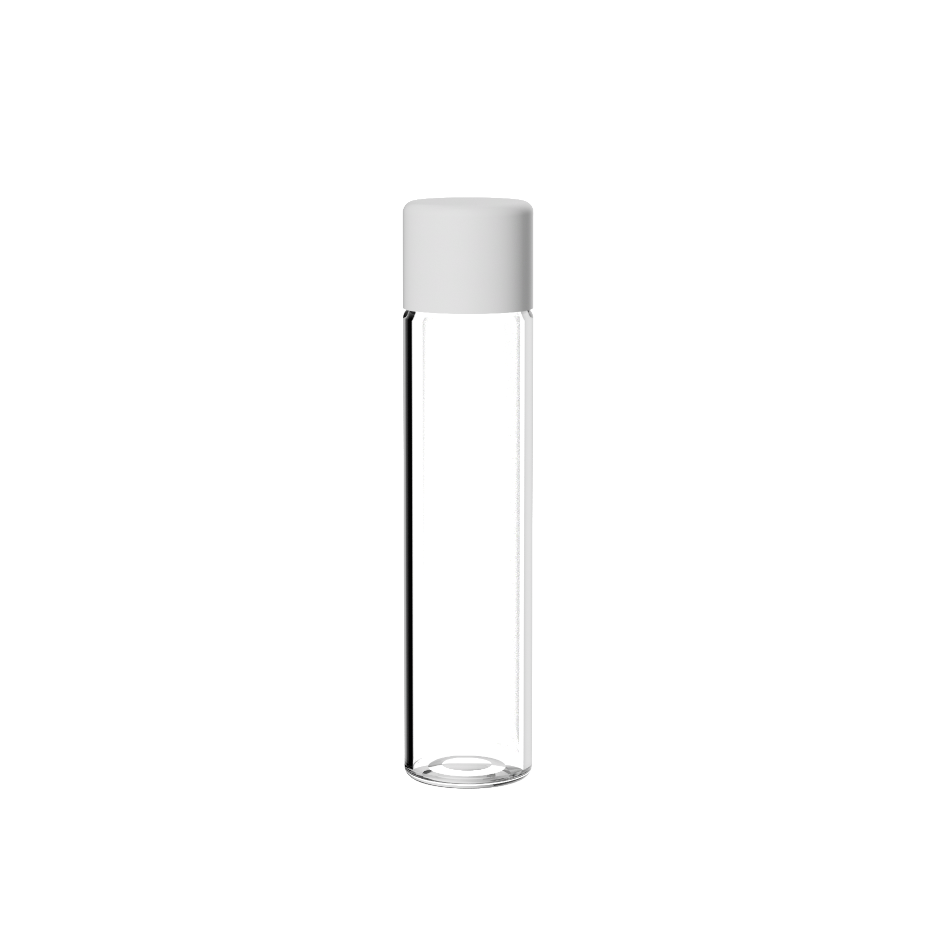 Reusable child-safe glass tube with client logo and QR code