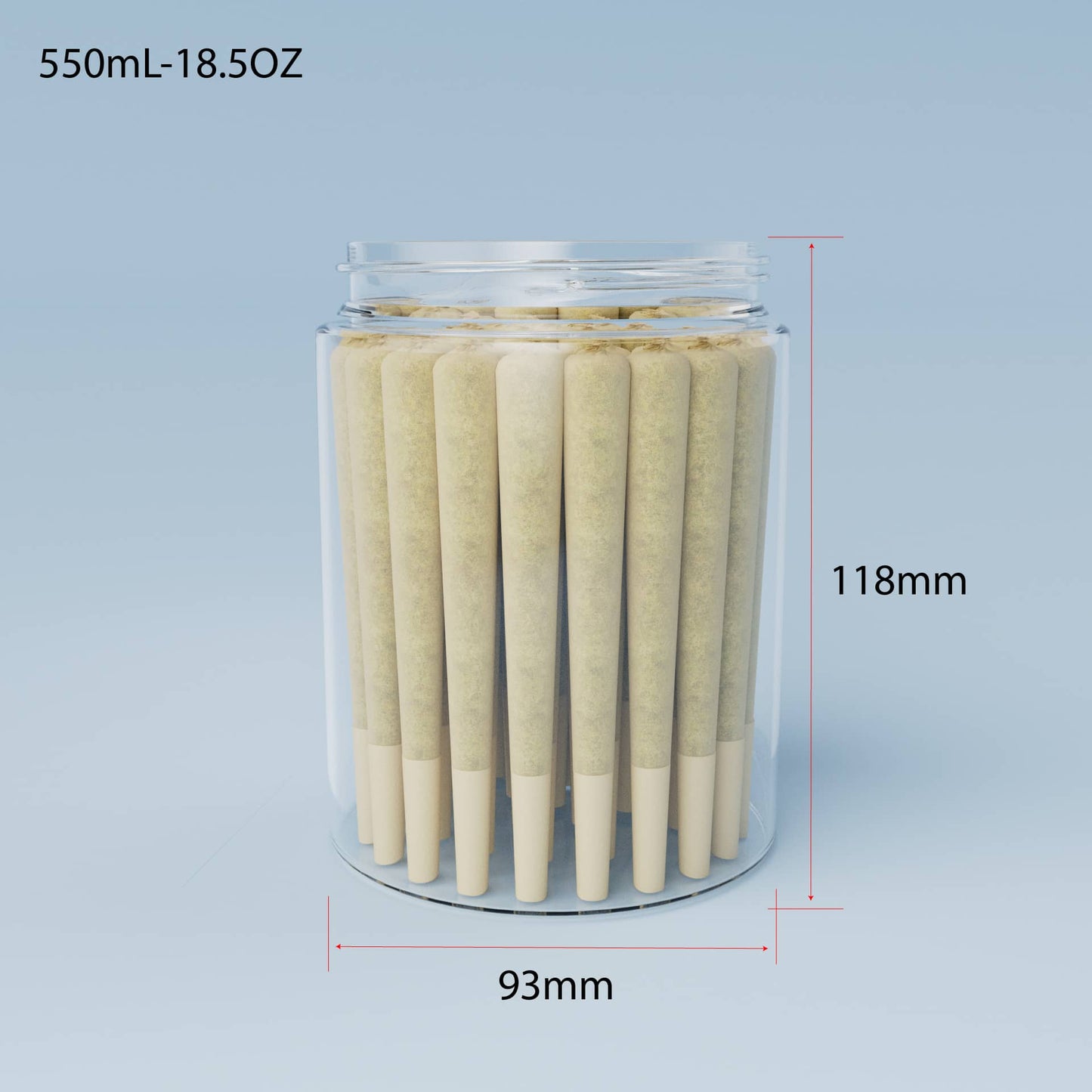 Cosource tamper evident cannabis jar 50 pre-rolls with clear container and secure lid