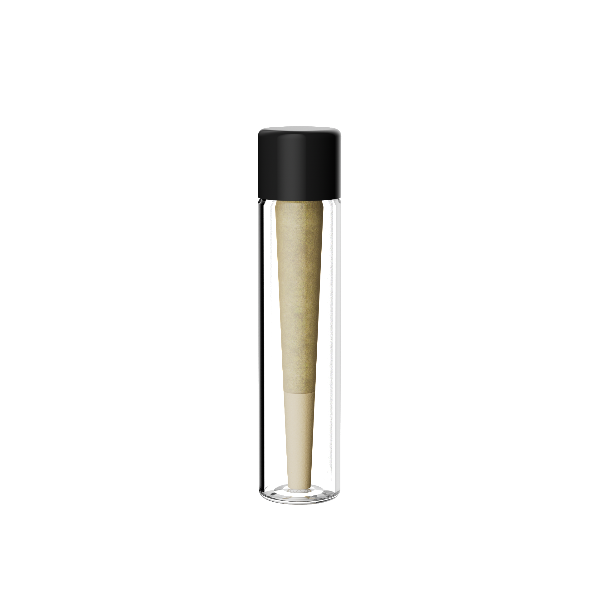 Display of CR glass tubes with twist-to-lock child-resistant caps