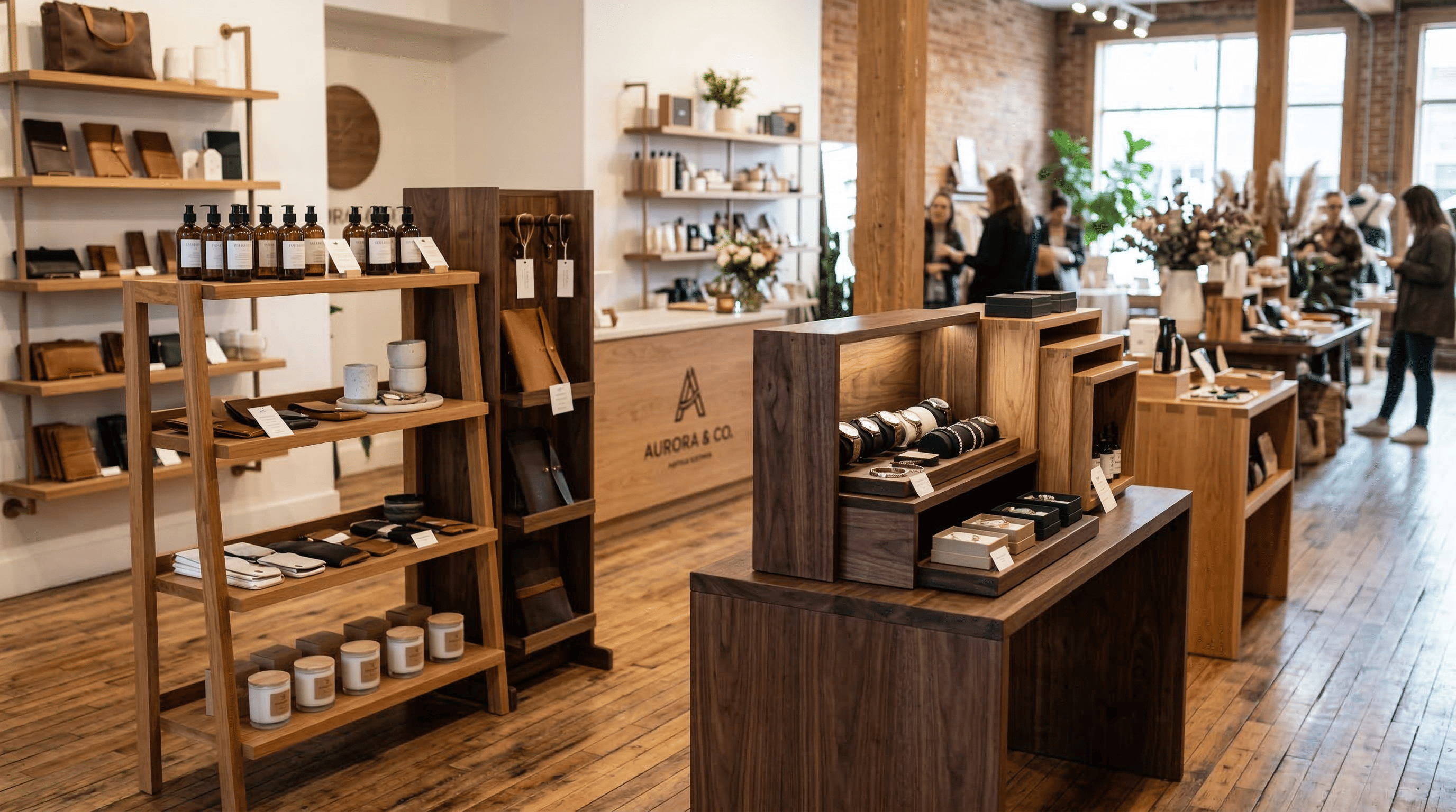 wooden stands for display