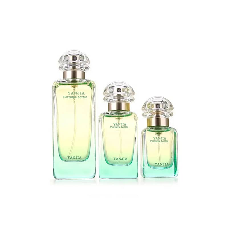 Cosource gradient glass perfume bottles set with green and yellow tones in three sizes
